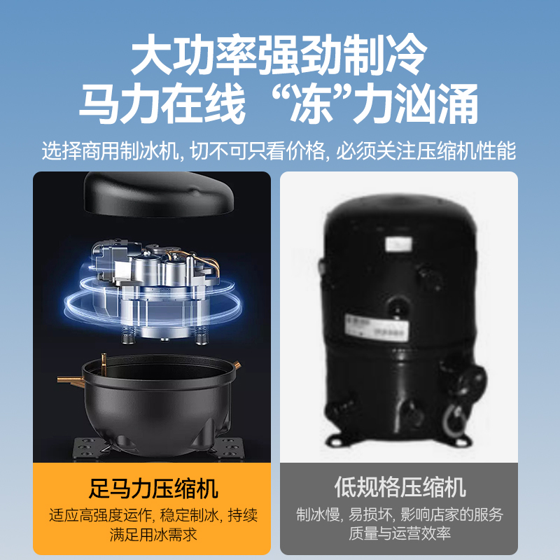 麥大廚4400W風冷分體式雪花制冰機800kg